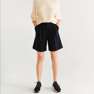 Mango checked print Bermuda shorts NWT